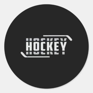 Ice Hockey Speler Stick Puck Team Sport Gift Idee Ronde Sticker