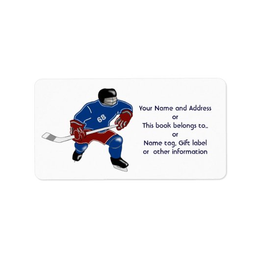 Ice Hockey-spelers lopen op water Etiket (Voorkant)