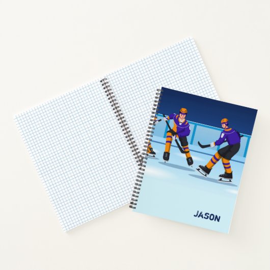 Ice Hockey Spiral Notitieboek Aangepast (Binnen)