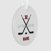 Ice Hockey Sportteam Aangepaste tekstfoto Ornament (voorkant)