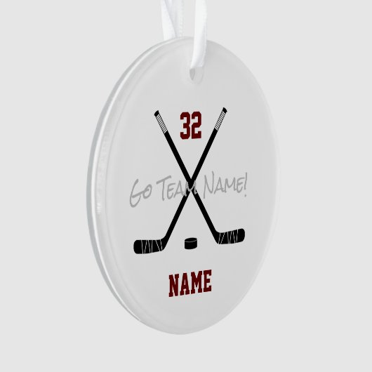 Ice Hockey Sportteam Aangepaste tekstfoto Ornament (voorkant)