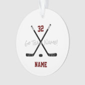 Ice Hockey Sportteam Aangepaste tekstfoto Ornament (voorkant)