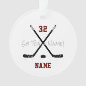 Ice Hockey Sportteam Aangepaste tekstfoto Ornament (voorkant)