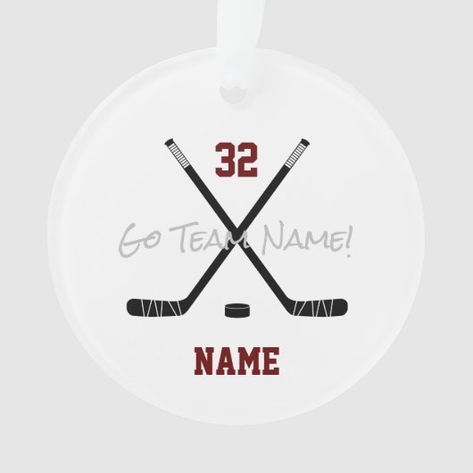 Ice Hockey Sportteam Aangepaste tekstfoto Ornament (voorkant)