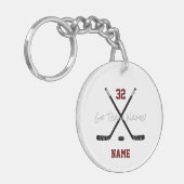 Ice Hockey Sportteam Aangepaste tekstfoto Sleutelhanger (Voorkant Links)