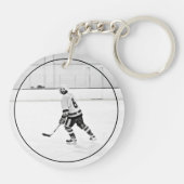 Ice Hockey Sportteam Aangepaste tekstfoto Sleutelhanger (Achterkant)