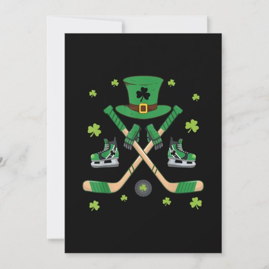 Ice Hockey St Patricks Day Cute Gift Goalie Clover Kaart (Voorkant)