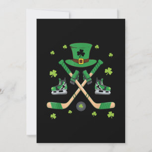 Ice Hockey St Patricks Day Cute Gift Goalie Clover Kaart