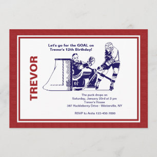 Ice Hockey Star Invitation Kaart
