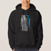 Ice Hockey Stick US American Flag Hoodie (Voorkant)