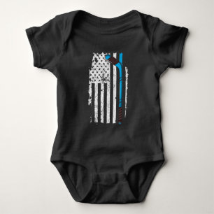 Ice Hockey Stick US American Flag Romper