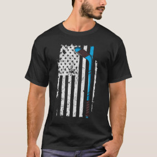 Ice Hockey Stick US American Flag T-shirt