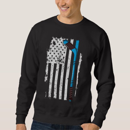 Ice Hockey Stick US American Flag Trui (Voorkant)