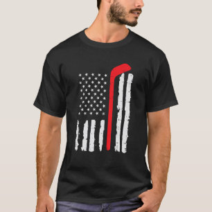 Ice Hockey Stick US Flag Patriottische Mannen Jong T-shirt