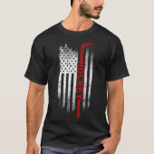 Ice Hockey Stick USA Flag Sportpatriottic Hockey T-shirt (Voorkant)