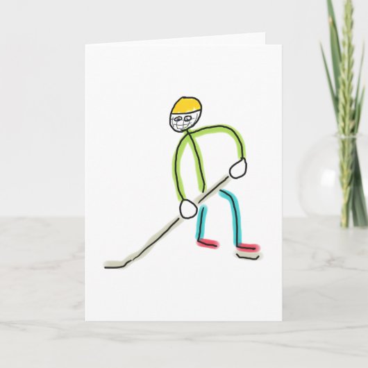 Ice Hockey Stickman Kaart (Voorkant)