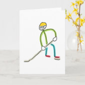 Ice Hockey Stickman Kaart (Gele Bloem)