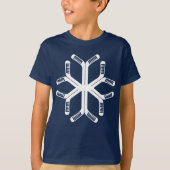 Ice Hockey Sticks kerstsnowflake T-shirt (Voorkant)