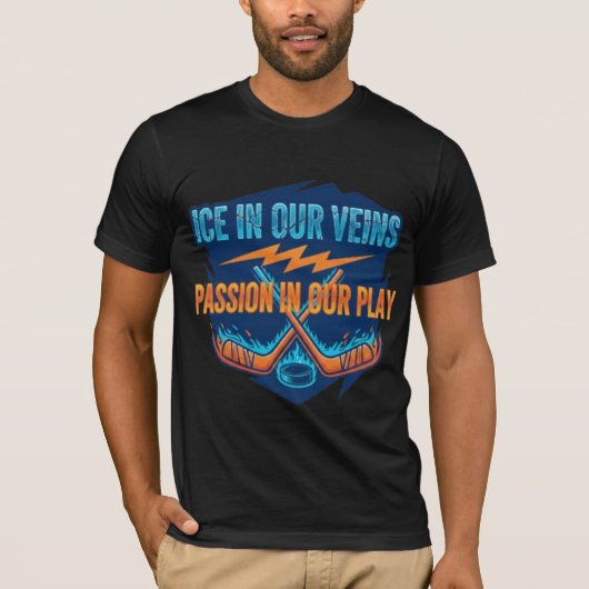 Ice Hockey Sticks & Puck: Motivational Quote  T-shirt (Voorkant)