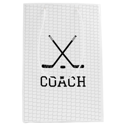 Ice Hockey Sticks Puck Net Team Speler Coach Medium Cadeauzakje (Voorkant)