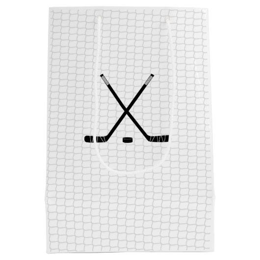 Ice Hockey Sticks Puck Net Team Speler Coach Medium Cadeauzakje (Achterkant)