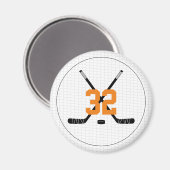 Ice Hockey Sticks Puck Speler Nummer Team Kleur Magneet (Voorkant / Achterkant)