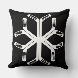 Ice Hockey Sticks Snowflake Sierkussen