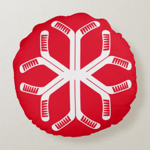 Ice Hockey Sticks Snowflake Sierkussen Rond Kussen