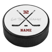 Ice Hockey Sticks Team Custom Player Name Number Hockey Puck (3/4)