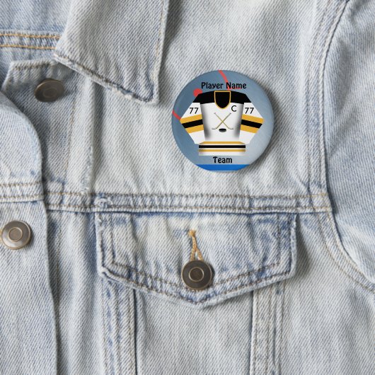 Ice Hockey Team Jersey Button (In situ)