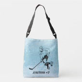 Ice Hockey Team Speler Handtekening Crossbody Tas (Achterkant)