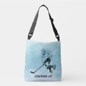 Ice Hockey Team Speler Handtekening Crossbody Tas (Voorkant)
