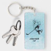 Ice Hockey Team Speler Monogram Sleutelhanger