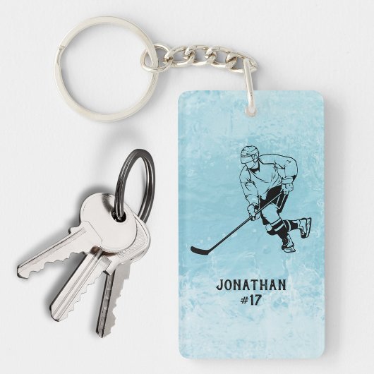 Ice Hockey Team Speler Monogram Sleutelhanger
