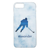 Ice Hockey-telefooncel-speler: blauw Case-Mate iPhone Case (Achterkant)