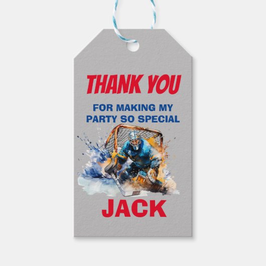 Ice Hockey Thema Dank u Cadeau Label Cadeaulabel (Voorkant)