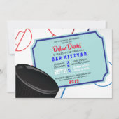 ICE HOCKEY TICKET Bar Bat Mitzvah Uitnodiging (Voorkant)