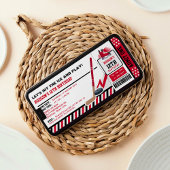 Ice hockey Ticket Pass Birthday Party Invitation Kaart