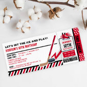 Ice hockey Ticket Pass Birthday Party Invitation Kaart