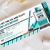 Ice hockey Ticket Pass Birthday Party Kaart