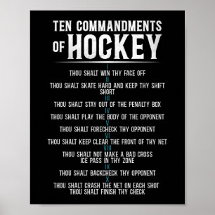 Ice Hockey Tien Geboden van Hockey  Poster