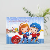 Ice Hockey Tots Invitation Kaart (Staand voorkant)