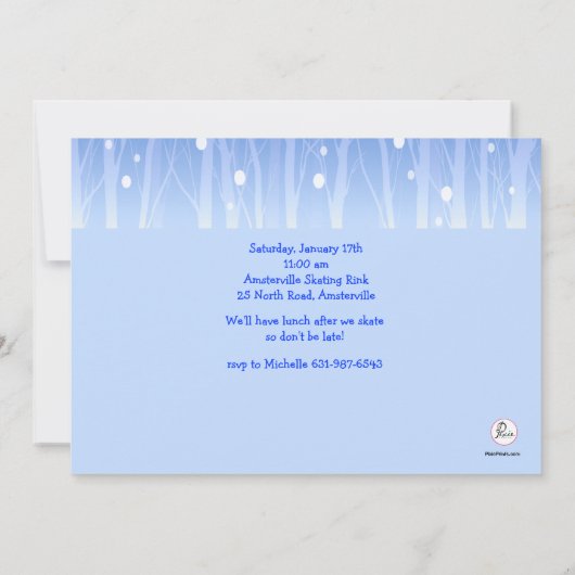 Ice Hockey Tots Invitation Kaart (Achterkant)