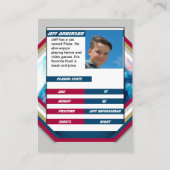 Ice Hockey Trading Kaart in Cool Red Blue Grijs Visitekaartje (Achterkant)