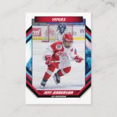 Ice Hockey Trading Kaart in Cool Red Blue Wit Visitekaartje (Voorkant)