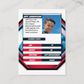 Ice Hockey Trading Kaart in Cool Red Blue Wit Visitekaartje (Achterkant)