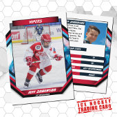 Ice Hockey Trading Kaart in Cool Red Blue Wit Visitekaartje