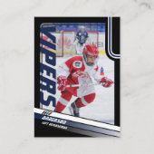 Ice Hockey Trading Kaart in Dynamic Blue Zwart Contactkaartje (Voorkant)