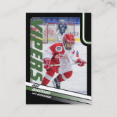 Ice Hockey Trading Kaart in Dynamic Green Black Contactkaartje (Voorkant)