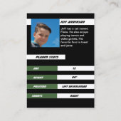 Ice Hockey Trading Kaart in Dynamic Green Black Contactkaartje (Achterkant)